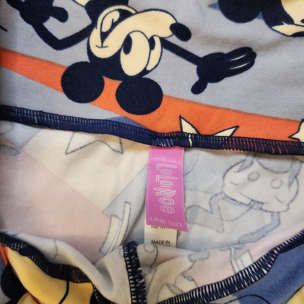LuLaRoe Disney Leggings Lot OS – Retro Mickey Geometric & Classic Mickey – GUC - Picture 5 of 7